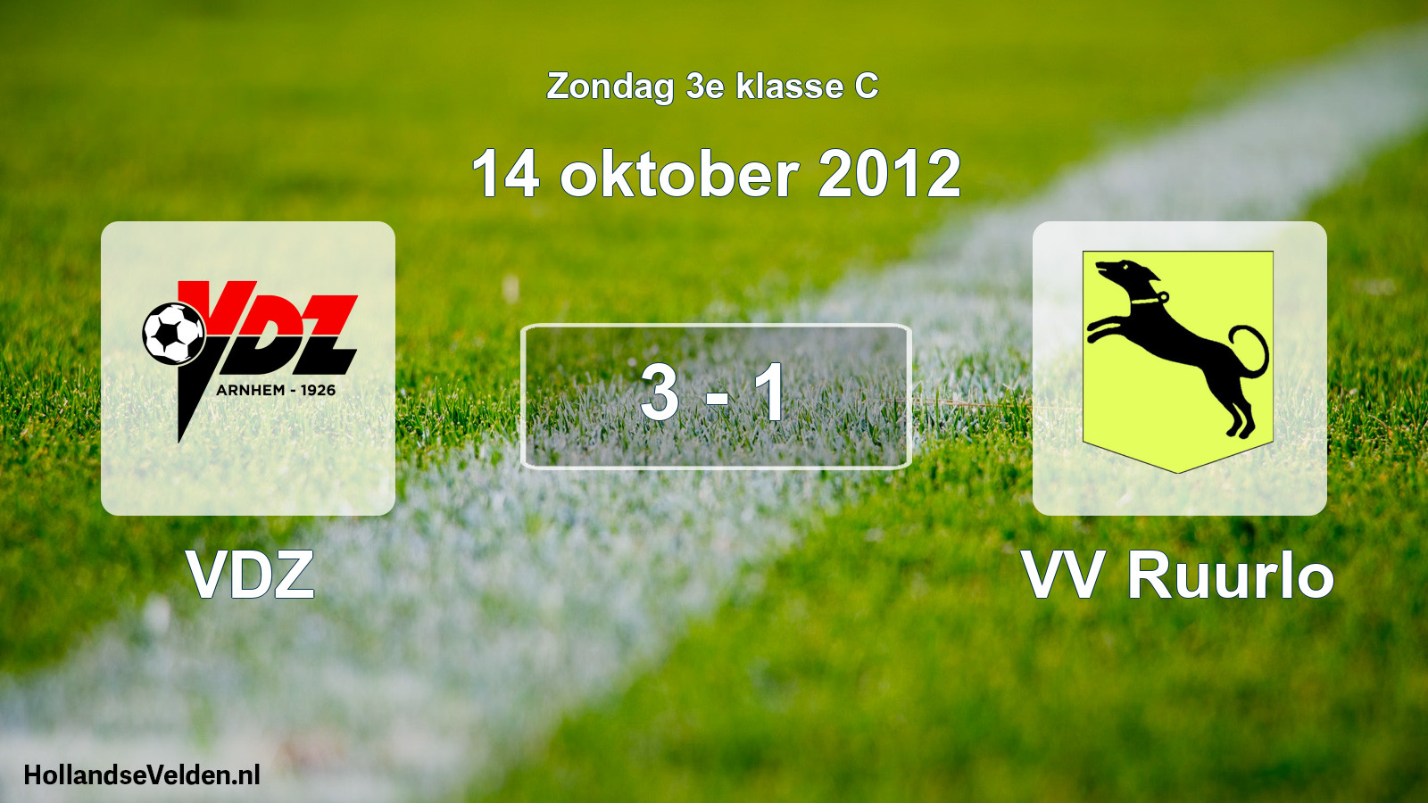 Total number of matches played: VDZ - VV Ruurlo 3 - 1 (14 October 2012)