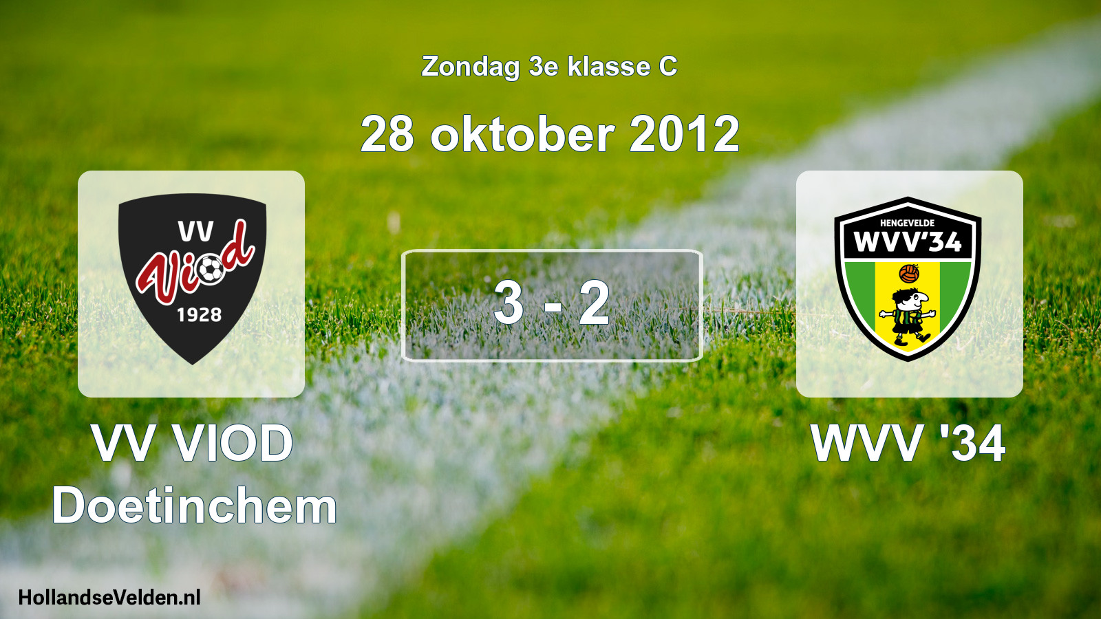 Total number of matches played: VV VIOD Doetinchem - WVV '34 3 - 2 (28 October 2012)