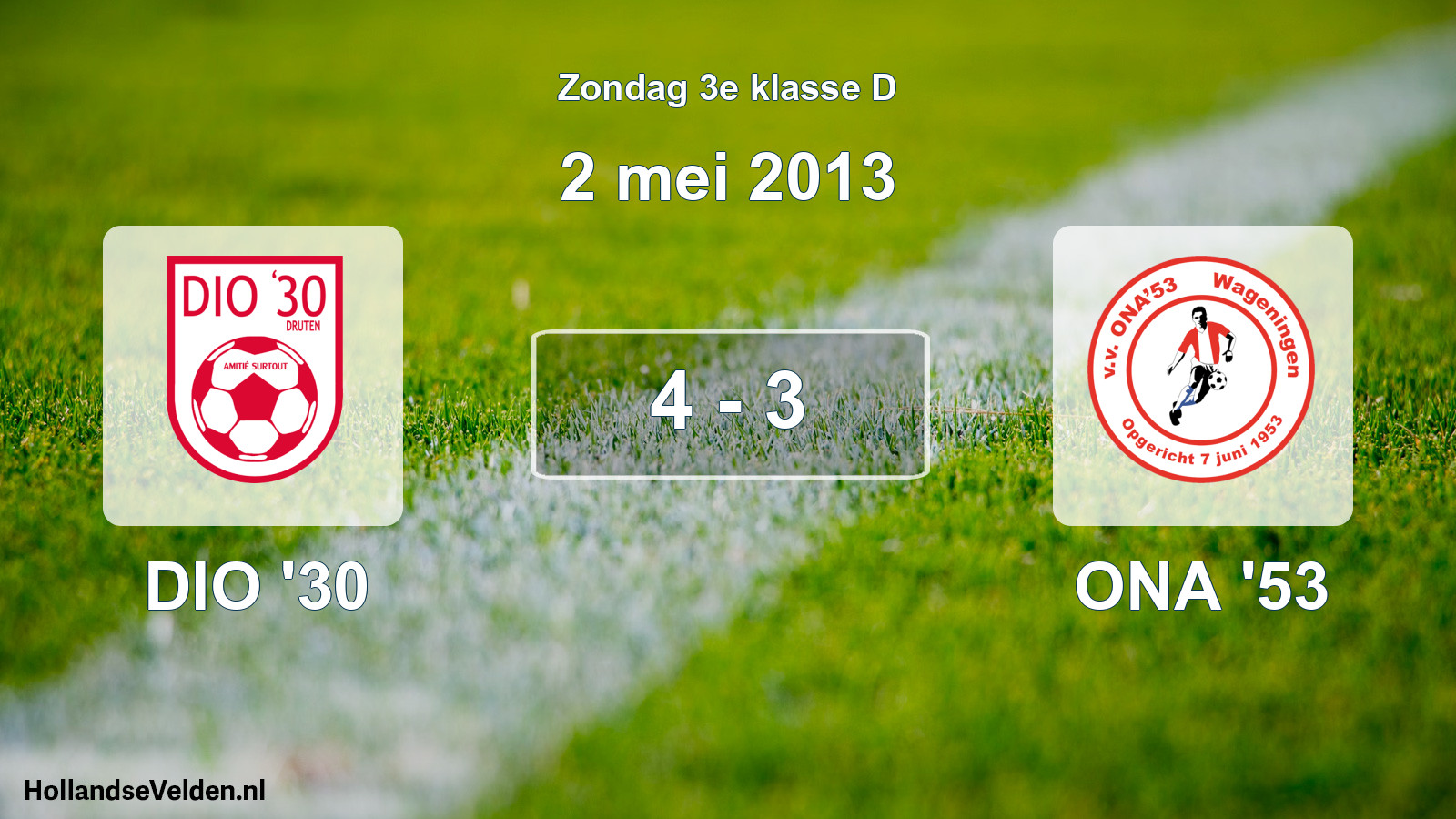 Total number of matches played: DIO '30 - ONA '53 4 - 3 (2 May 2013)