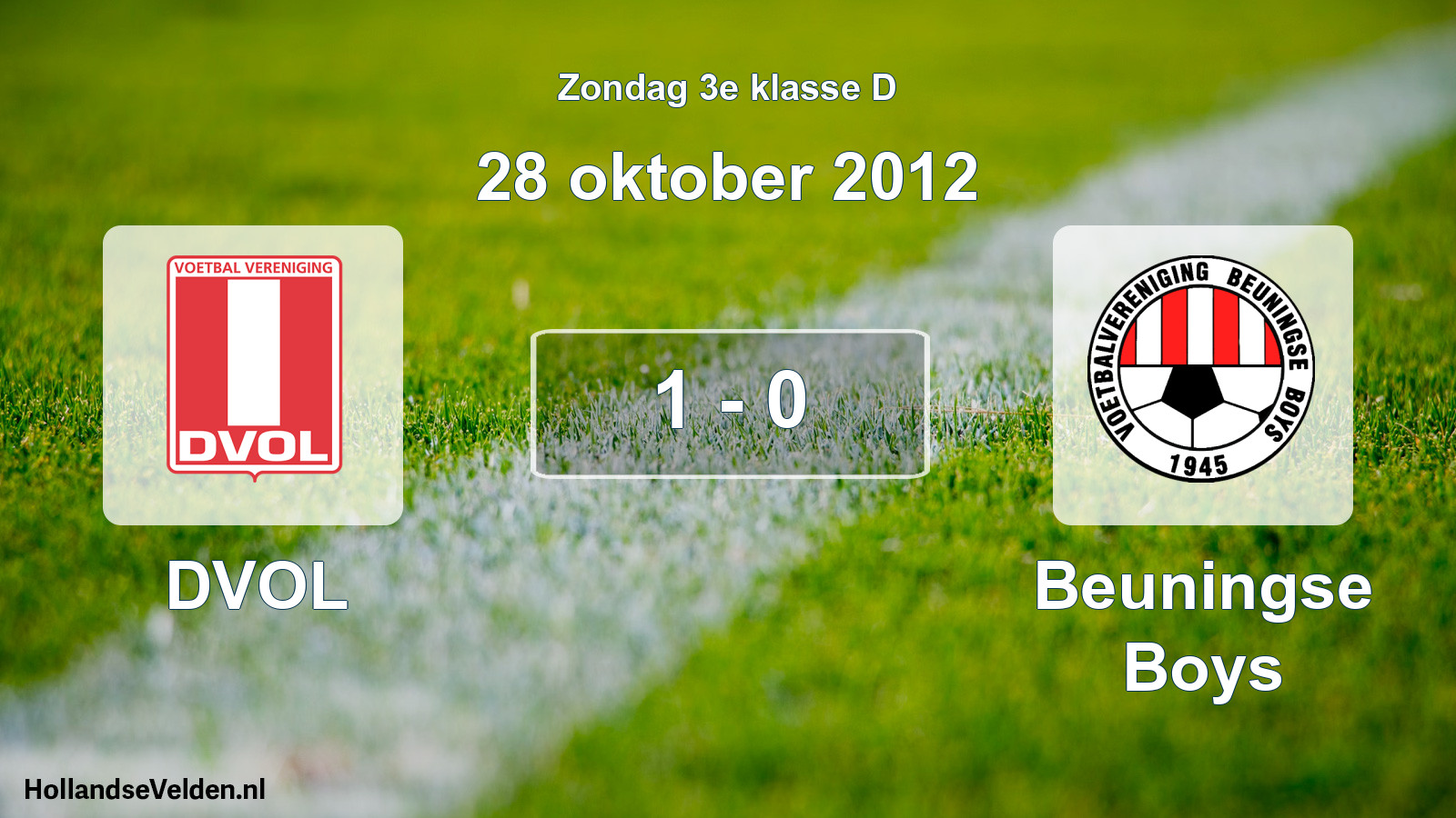 Total number of matches played: DVOL - Beuningse Boys 1 - 0 (28 October 2012)