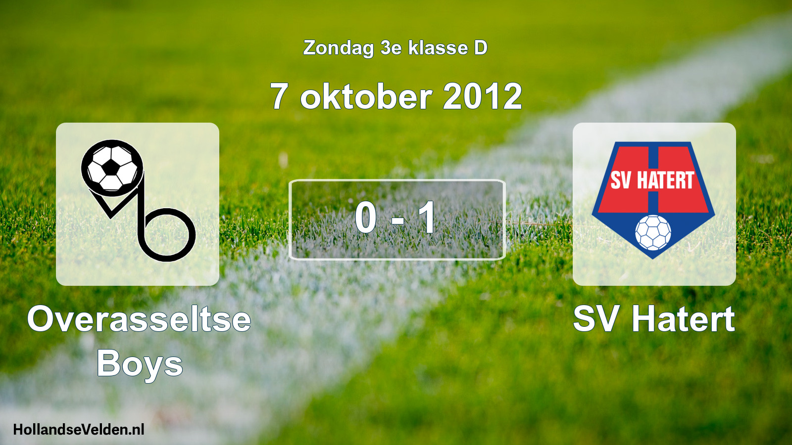 Total number of matches played: Overasseltse Boys - SV Hatert 0 - 1 (7 October 2012)