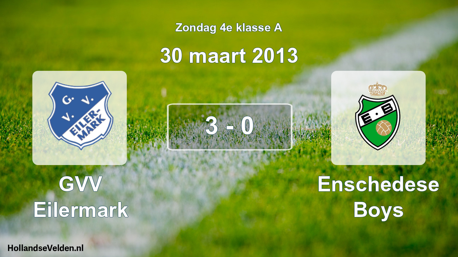 Total number of matches played: GVV Eilermark - Enschedese Boys 3 - 0 (30 March 2013)