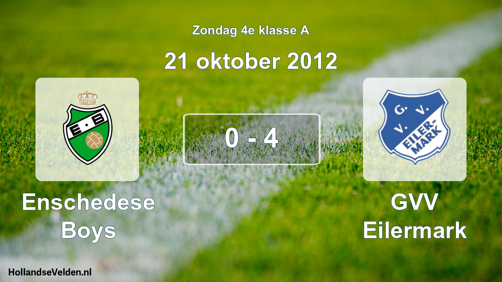 Total number of matches played: Enschedese Boys - GVV Eilermark 0 - 4 (21 October 2012)