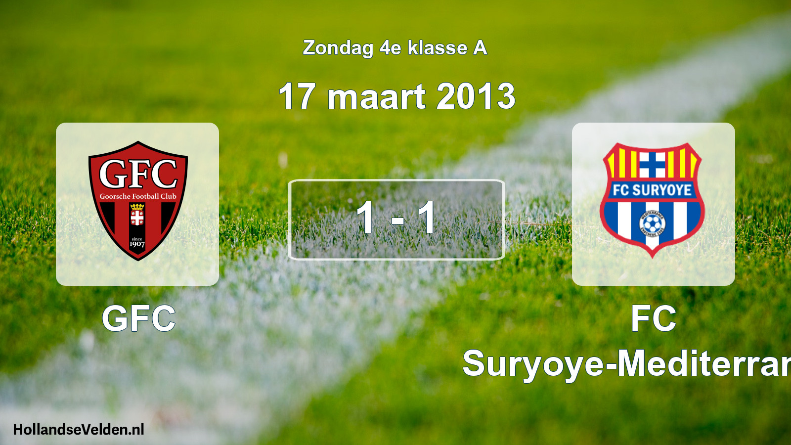 Total number of matches played: GFC - FC Suryoye-Mediterraneo 1 - 1 (17 March 2013)