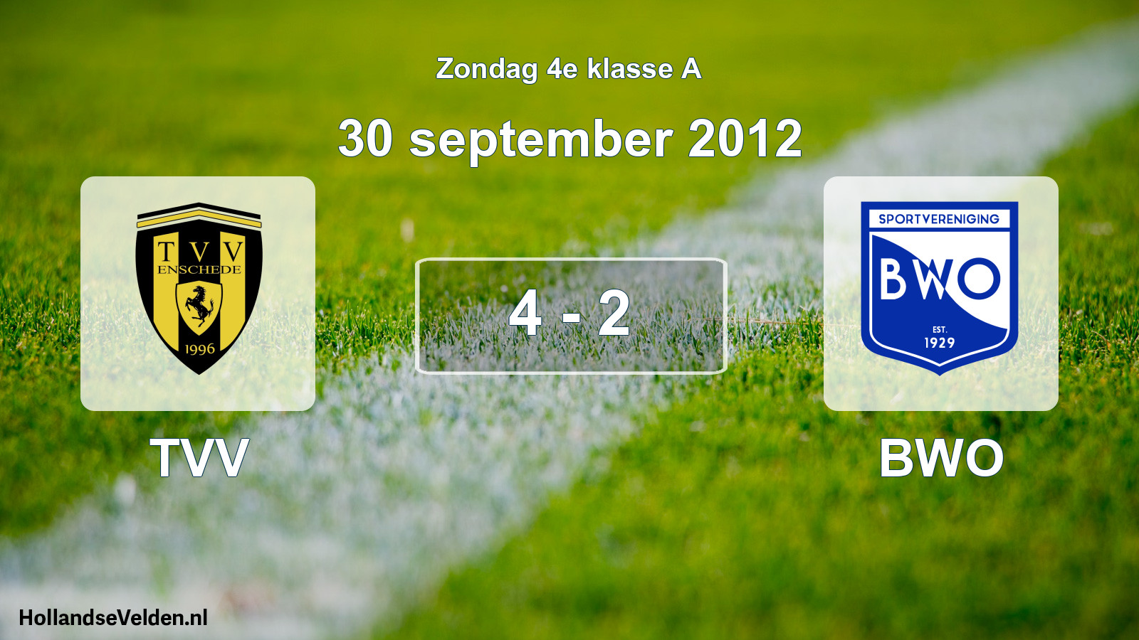 Total number of matches played: TVV - BWO 4 - 2 (30 September 2012)