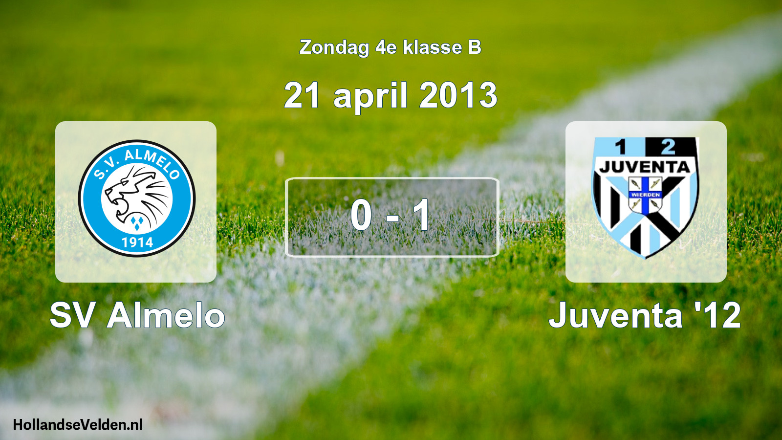 Total number of matches played: SV Almelo - Juventa '12 0 - 1 (21 April 2013)