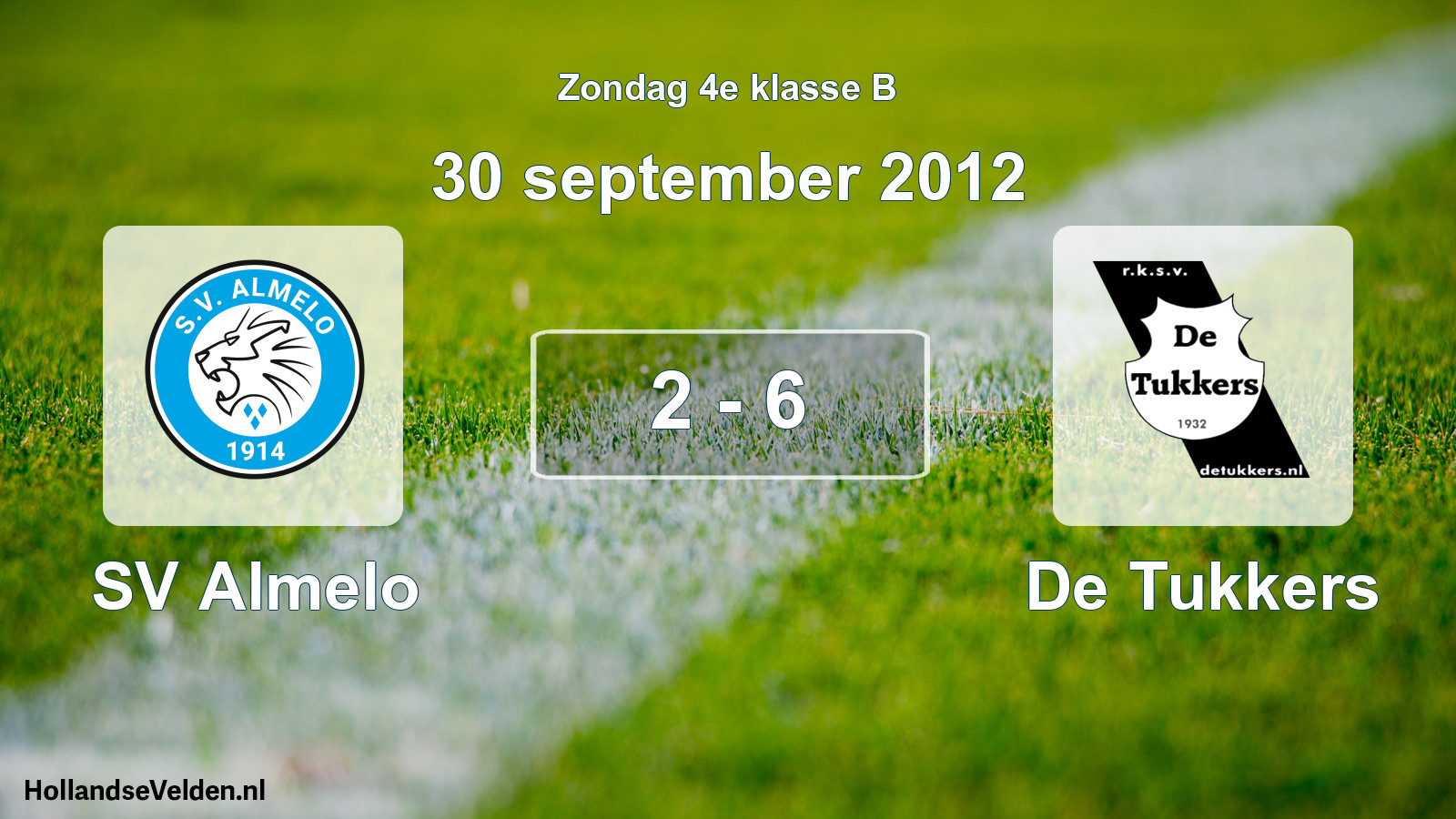 Total number of matches played: SV Almelo - De Tukkers 2 - 6 (30 September 2012)