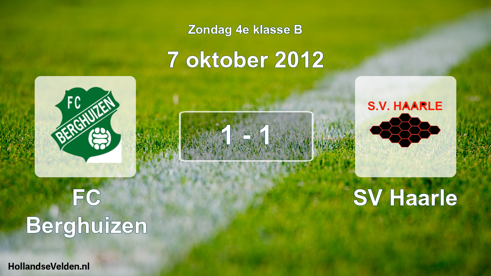 Total number of matches played: FC Berghuizen - SV Haarle 1 - 1 (7 October 2012)