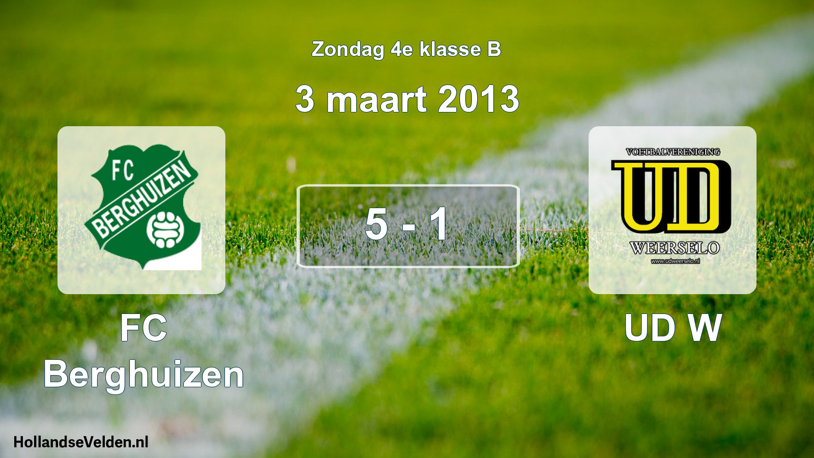 Total number of matches played: FC Berghuizen - UD W 5 - 1 (3 March 2013)