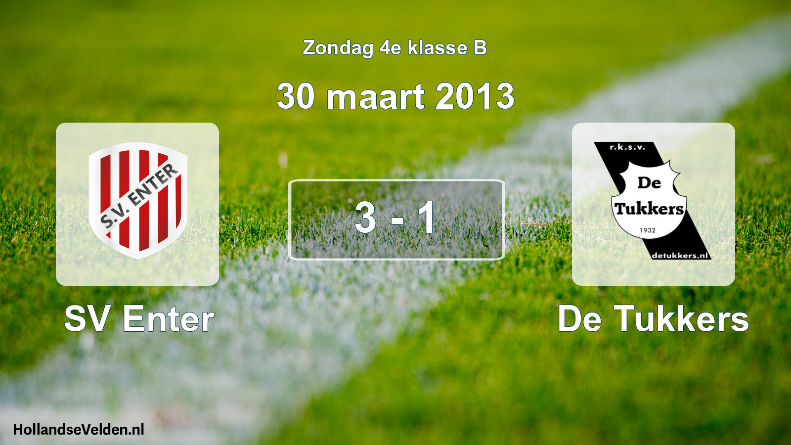 Total number of matches played: SV Enter - De Tukkers 3 - 1 (30 March 2013)
