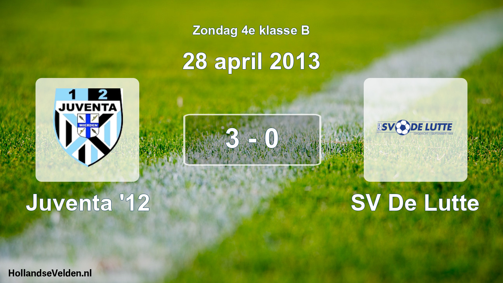 Total number of matches played: Juventa '12 - SV De Lutte 3 - 0 (28 April 2013)