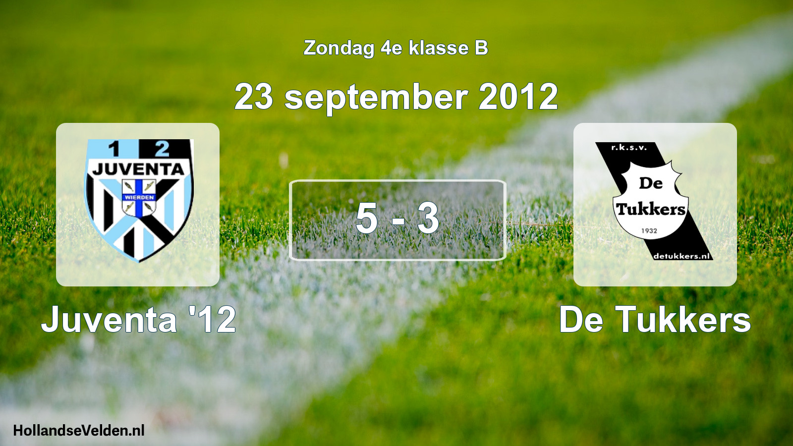 Total number of matches played: Juventa '12 - De Tukkers 5 - 3 (23 September 2012)