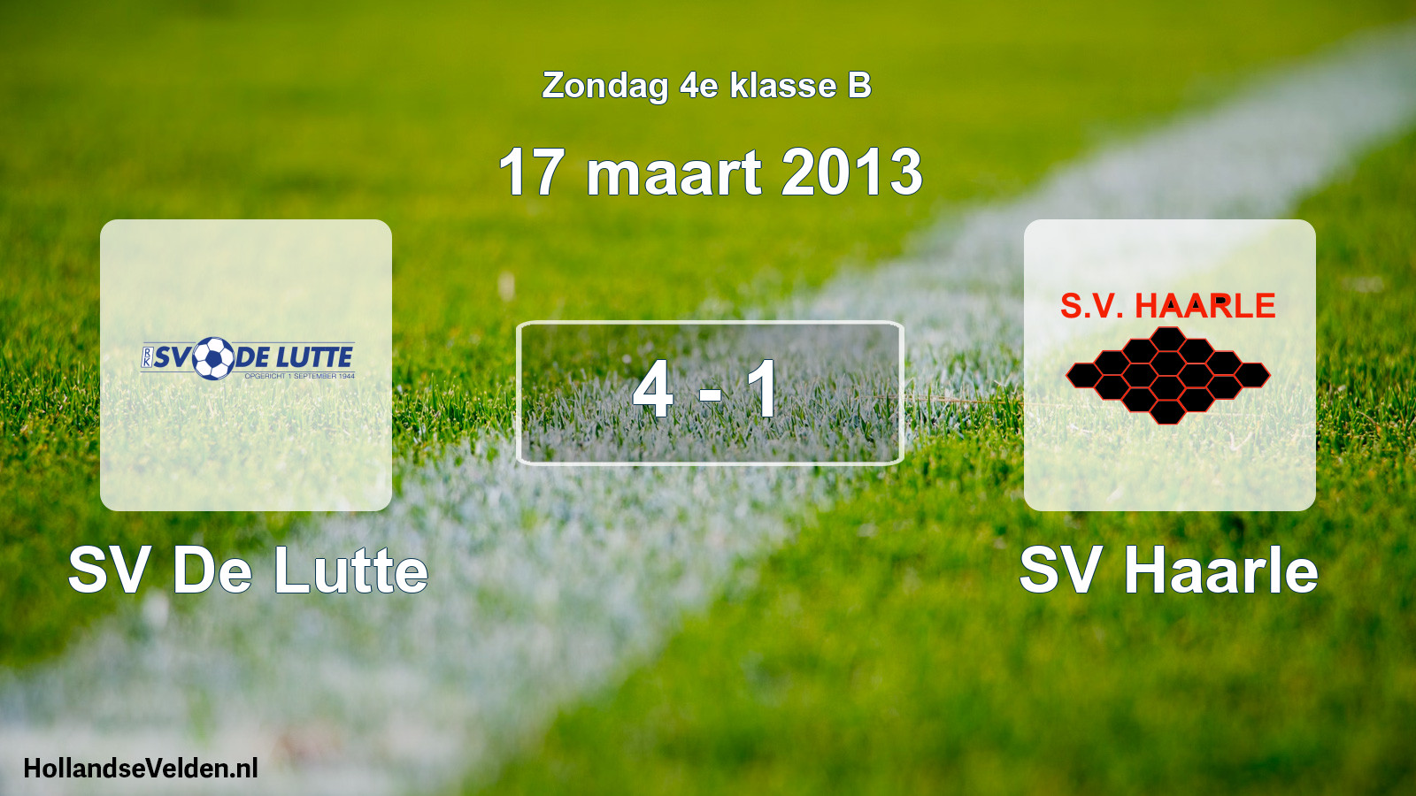Total number of matches played: SV De Lutte - SV Haarle 4 - 1 (17 March 2013)