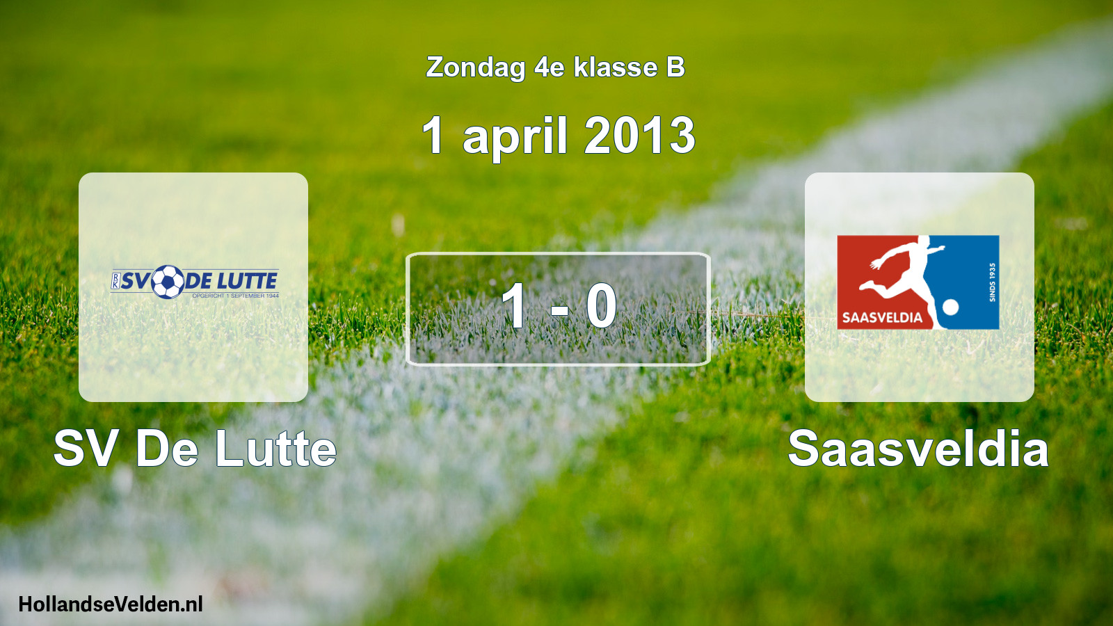 Total number of matches played: SV De Lutte - Saasveldia 1 - 0 (1 April 2013)