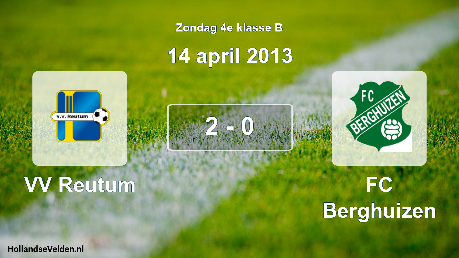 Total number of matches played: VV Reutum - FC Berghuizen 2 - 0 (14 April 2013)