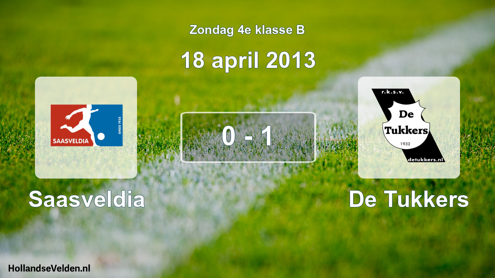 Total number of matches played: Saasveldia - De Tukkers 0 - 1 (18 April 2013)