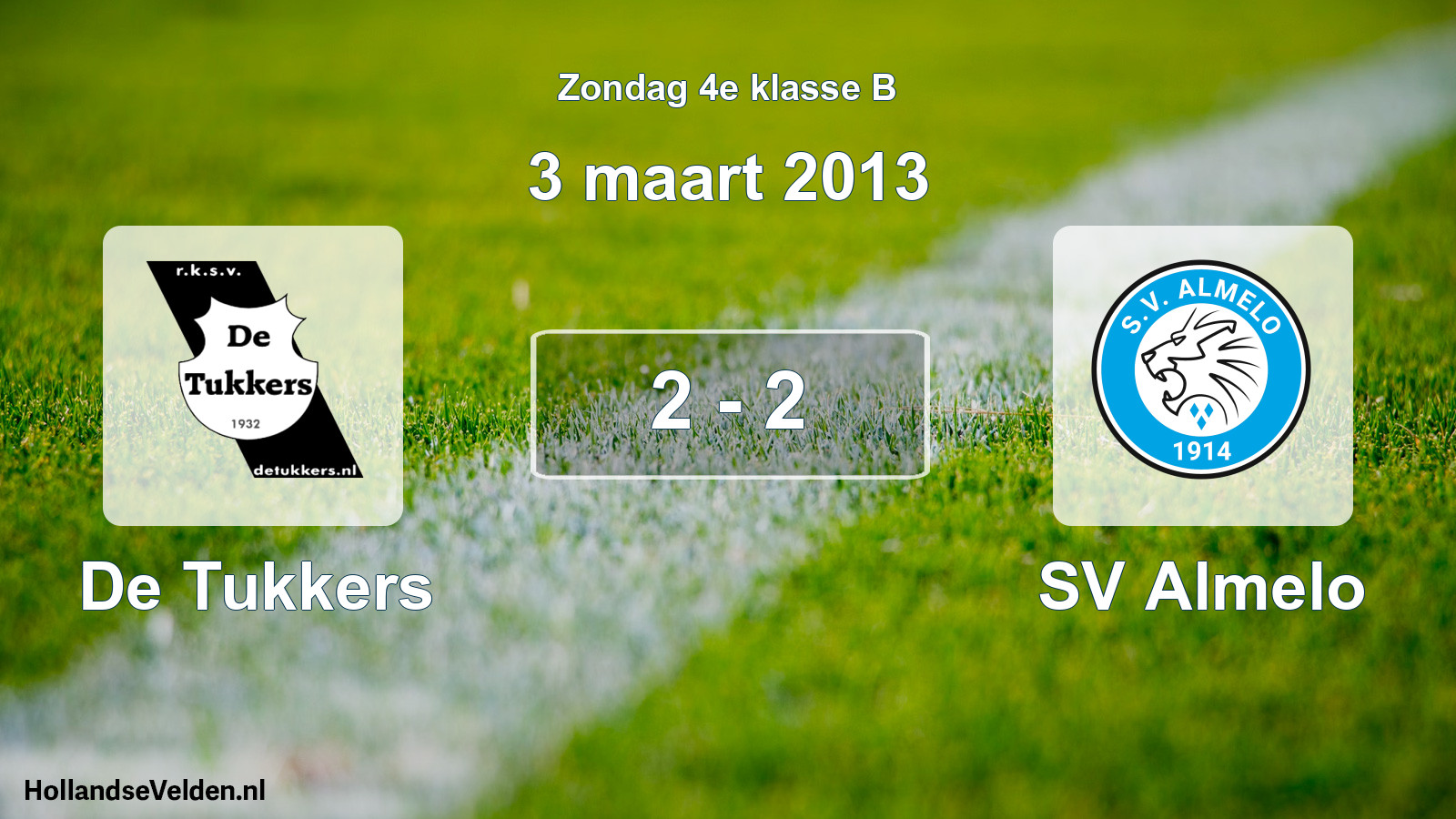 Total number of matches played: De Tukkers - SV Almelo 2 - 2 (3 March 2013)