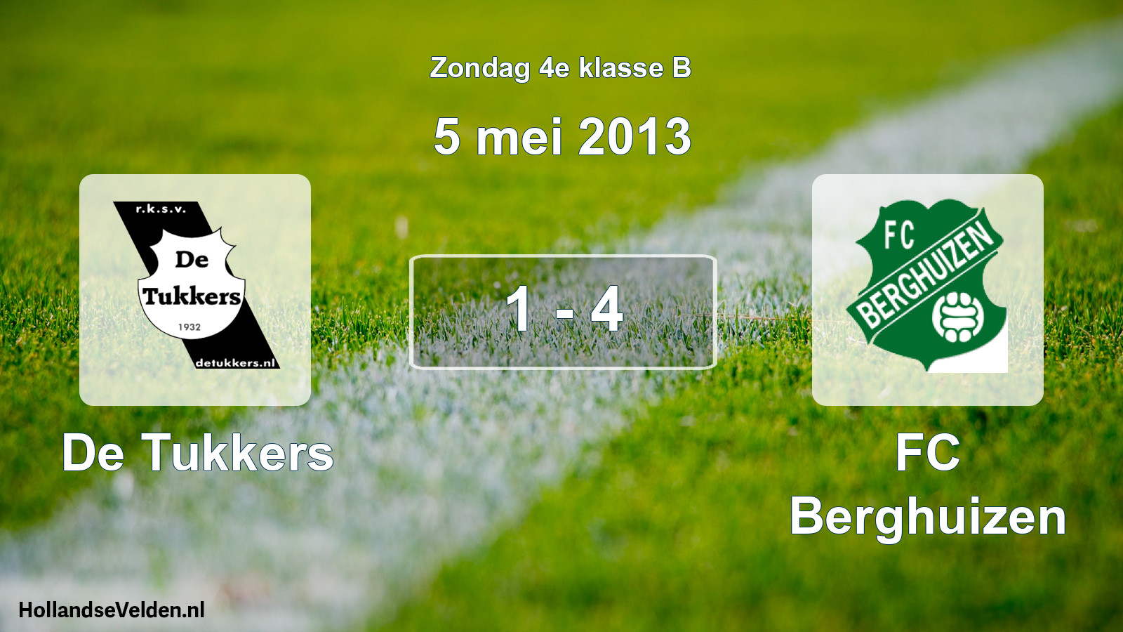 Total number of matches played: De Tukkers - FC Berghuizen 1 - 4 (5 May 2013)