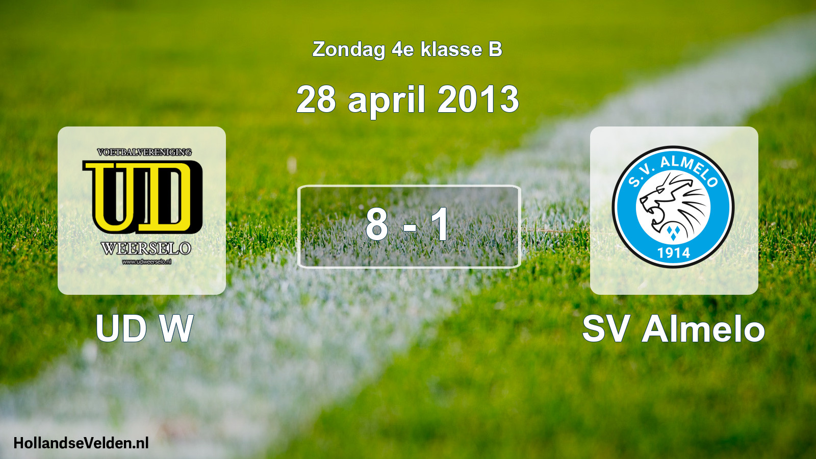 Total number of matches played: UD W - SV Almelo 8 - 1 (28 April 2013)