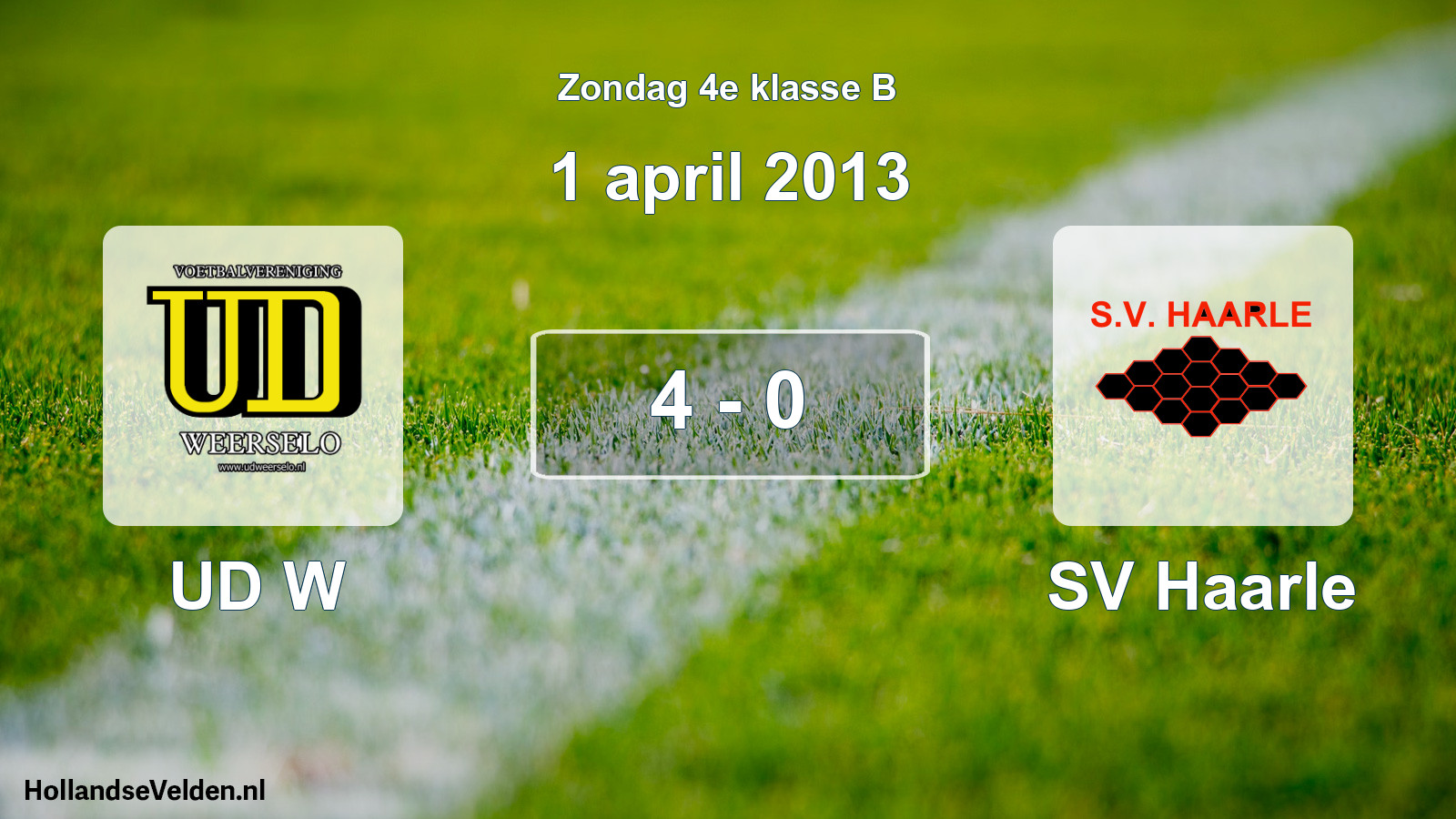 Total number of matches played: UD W - SV Haarle 4 - 0 (1 April 2013)
