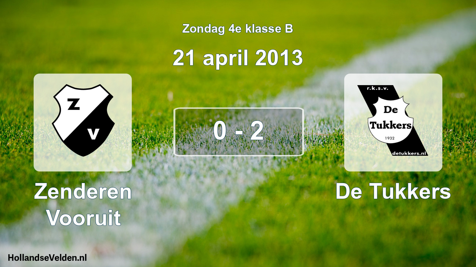 Total number of matches played: Zenderen Vooruit - De Tukkers 0 - 2 (21 April 2013)