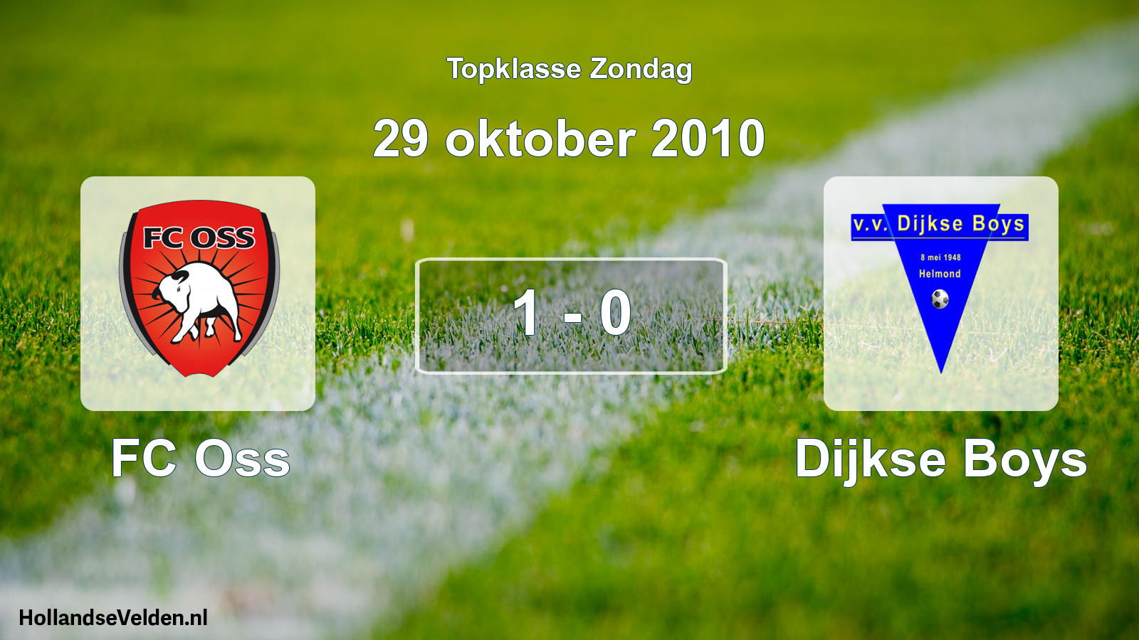 Gespeelde wedstrijd: FC Oss - Dijkse Boys 1 - 0 (29 oktober 2010)