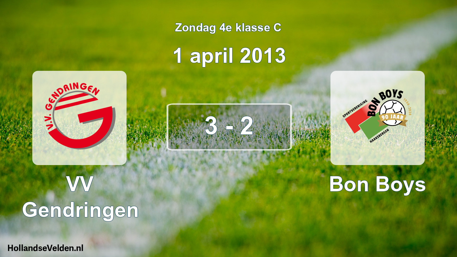 Total number of matches played: VV Gendringen - Bon Boys 3 - 2 (1 April 2013)