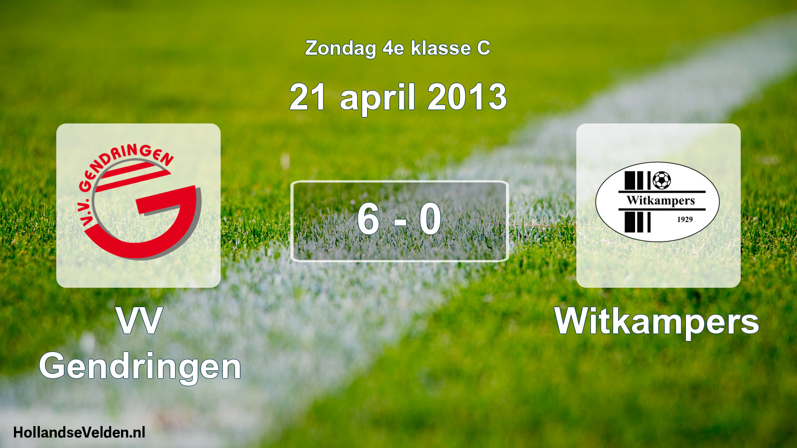 Total number of matches played: VV Gendringen - Witkampers 6 - 0 (21 April 2013)