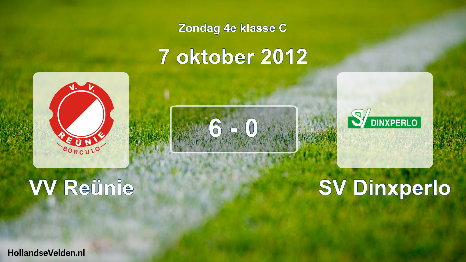 Total number of matches played: VV Reünie - SV Dinxperlo 6 - 0 (7 October 2012)