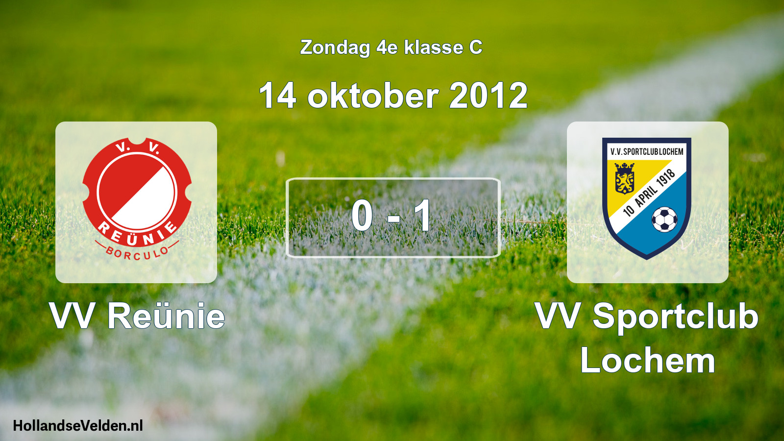 Total number of matches played: VV Reünie - VV Sportclub Lochem 0 - 1 (14 October 2012)