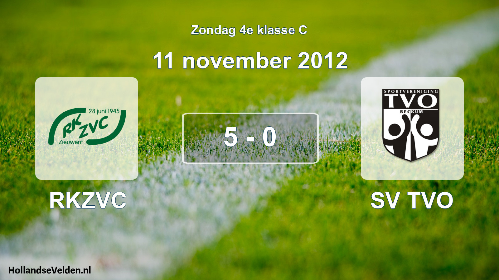 Total number of matches played: RKZVC - SV TVO 5 - 0 (11 November 2012)