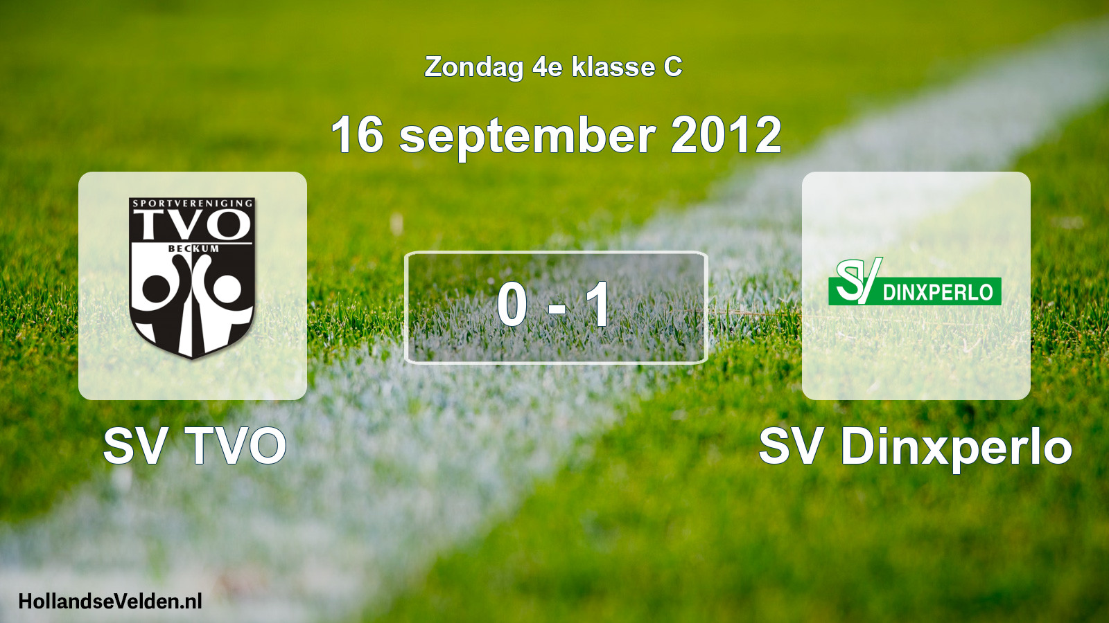 Total number of matches played: SV TVO - SV Dinxperlo 0 - 1 (16 September 2012)