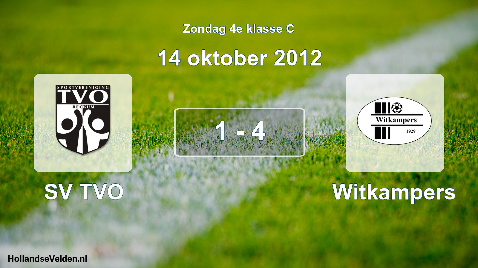 Total number of matches played: SV TVO - Witkampers 1 - 4 (14 October 2012)