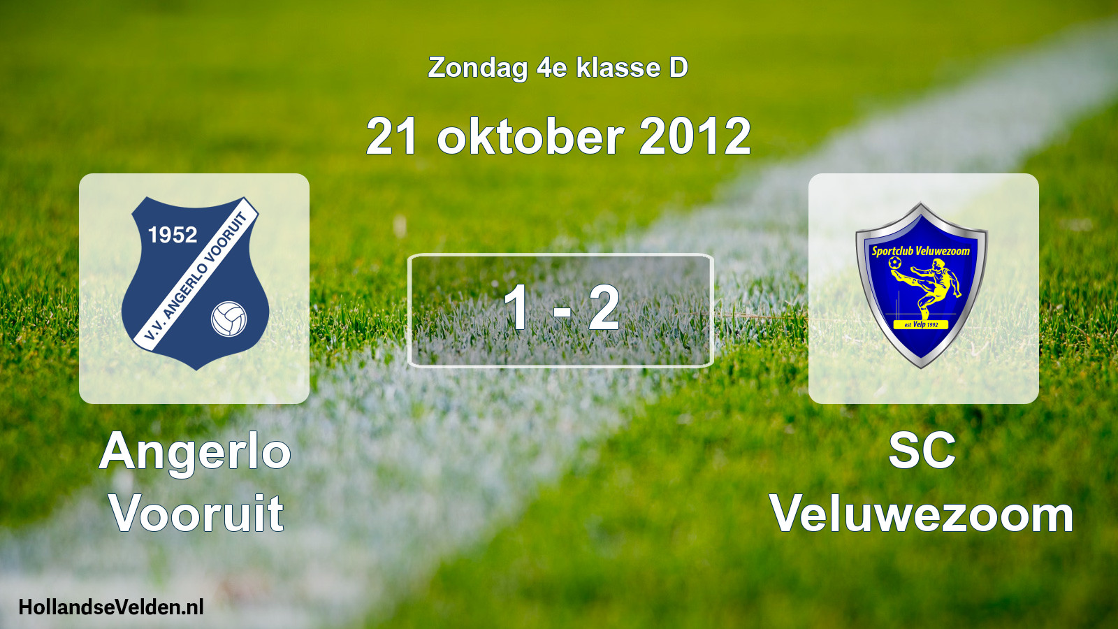 Total number of matches played: Angerlo Vooruit - SC Veluwezoom 1 - 2 (21 October 2012)