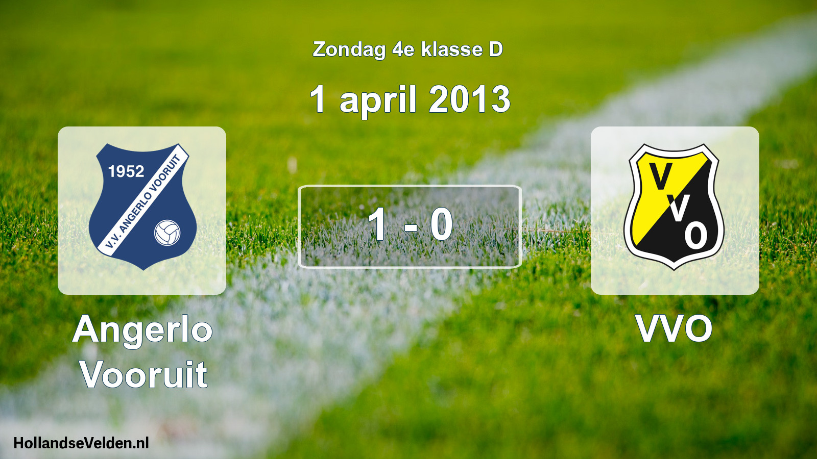 Total number of matches played: Angerlo Vooruit - VVO 1 - 0 (1 April 2013)
