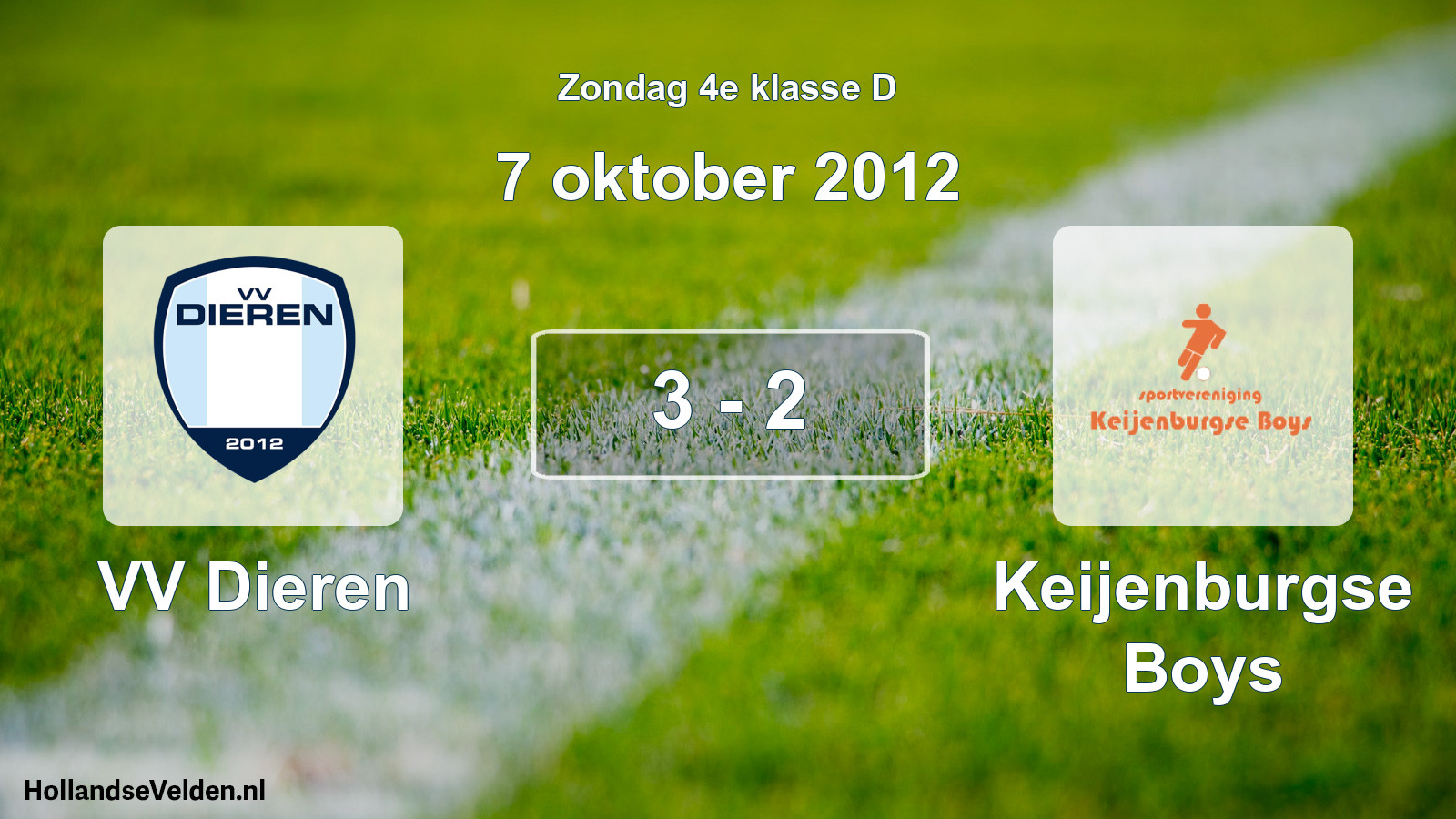 Total number of matches played: VV Dieren - Keijenburgse Boys 3 - 2 (7 October 2012)