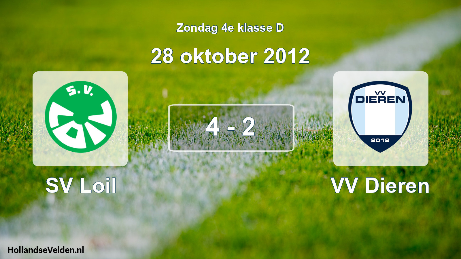 Total number of matches played: SV Loil - VV Dieren 4 - 2 (28 October 2012)