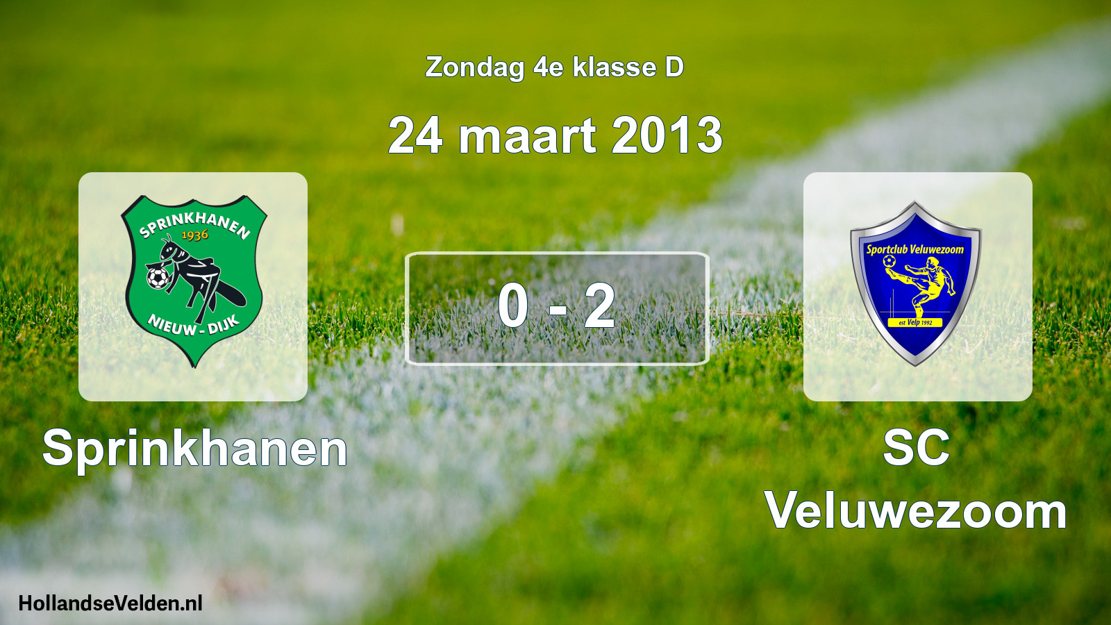 Total number of matches played: Sprinkhanen - SC Veluwezoom 0 - 2 (24 March 2013)