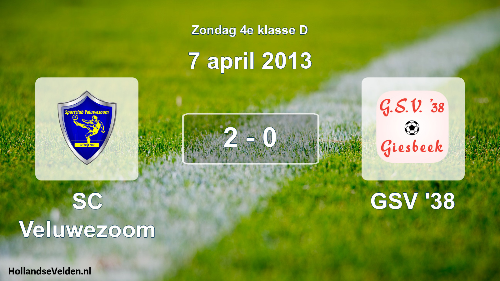 Total number of matches played: SC Veluwezoom - GSV '38 2 - 0 (7 April 2013)