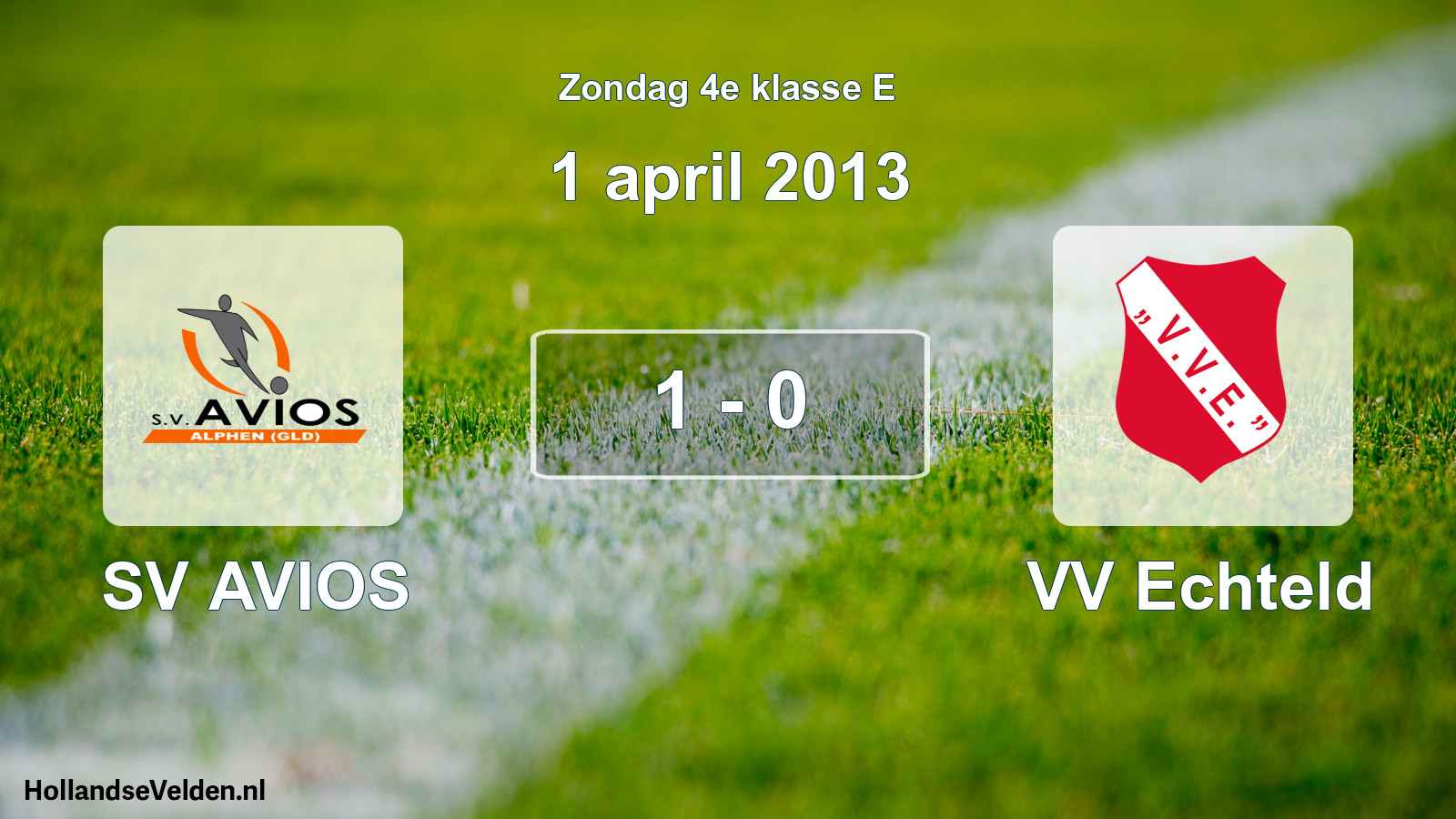 Total number of matches played: SV AVIOS - VV Echteld 1 - 0 (1 April 2013)