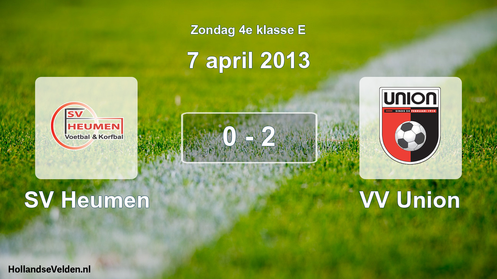 Total number of matches played: SV Heumen - VV Union 0 - 2 (7 April 2013)