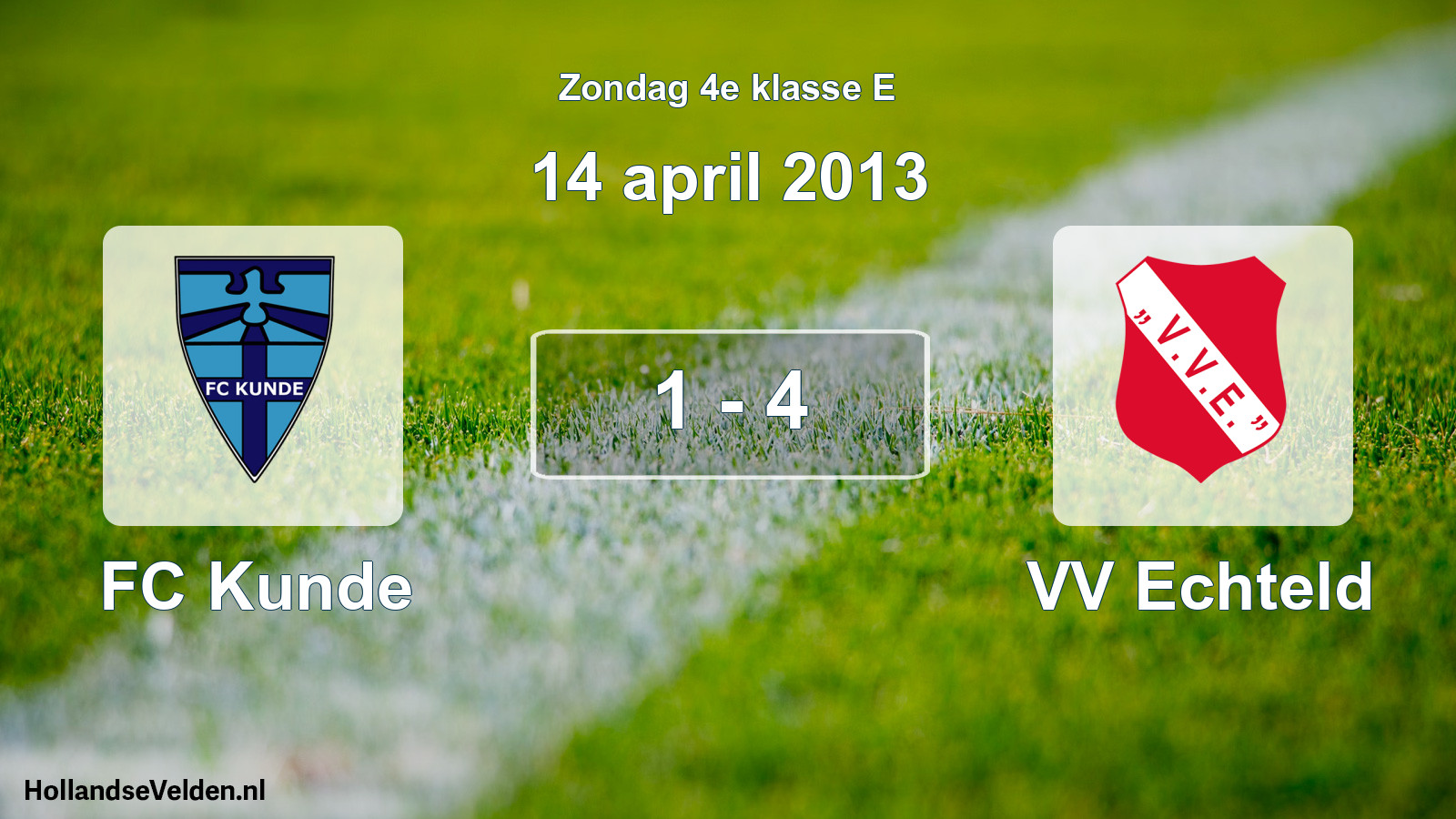 Total number of matches played: FC Kunde - VV Echteld 1 - 4 (14 April 2013)