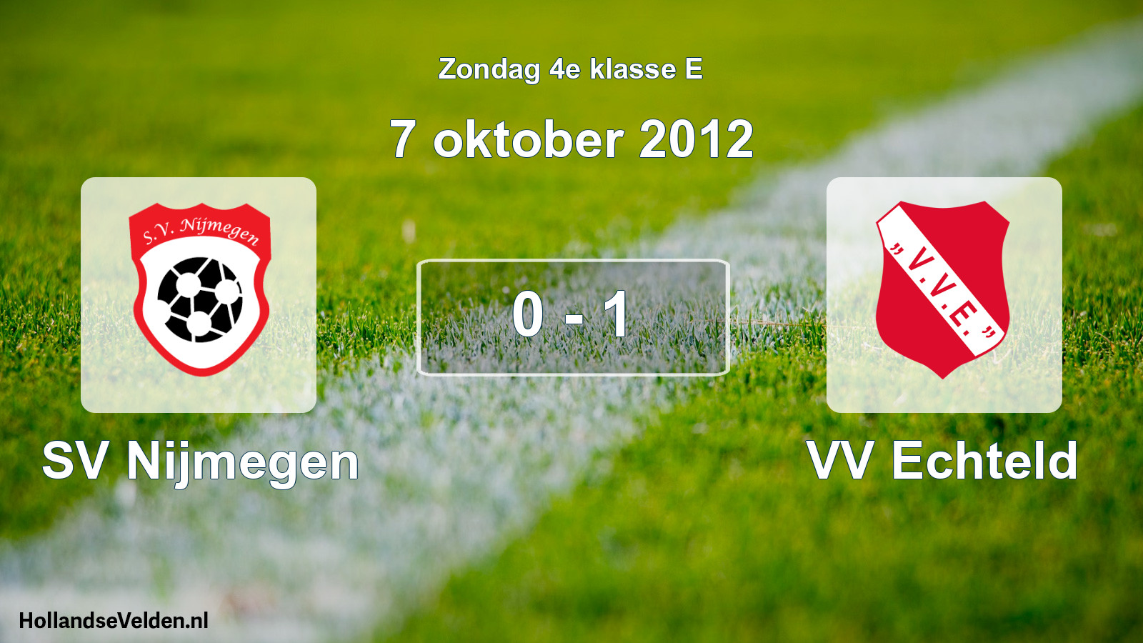 Total number of matches played: SV Nijmegen - VV Echteld 0 - 1 (7 October 2012)