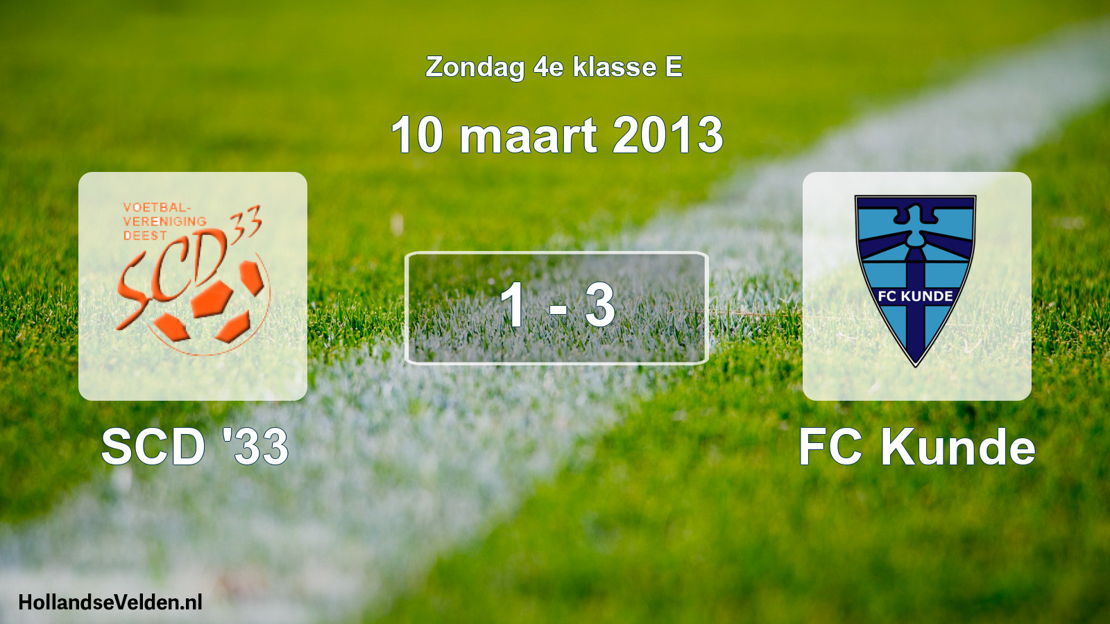 Total number of matches played: SCD '33 - FC Kunde 1 - 3 (10 March 2013)