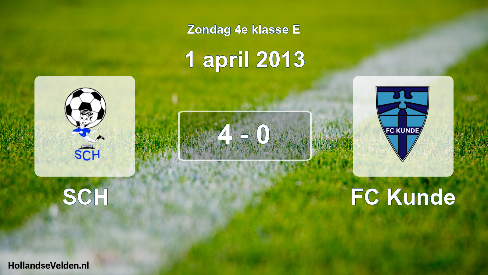 Total number of matches played: SCH - FC Kunde 4 - 0 (1 April 2013)