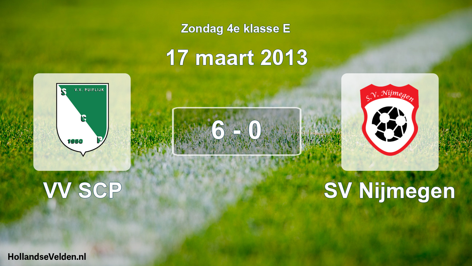 Total number of matches played: VV SCP - SV Nijmegen 6 - 0 (17 March 2013)