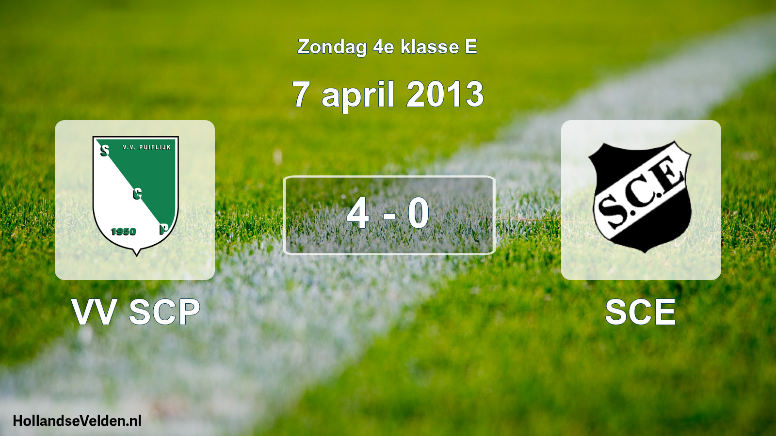 Total number of matches played: VV SCP - SCE 4 - 0 (7 April 2013)