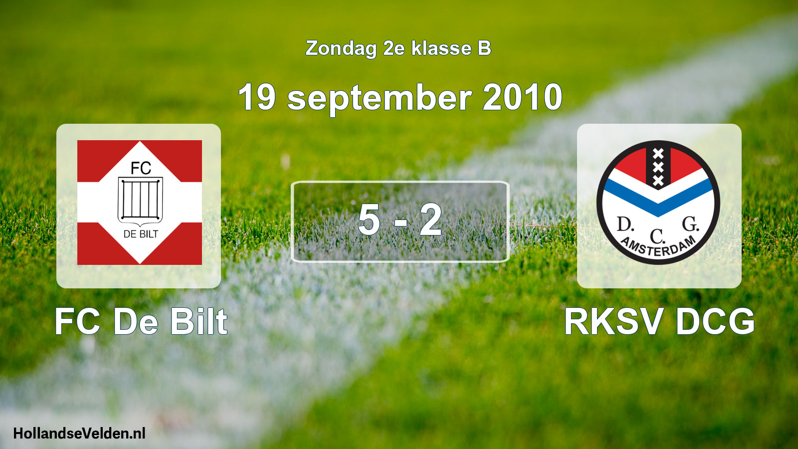 Total number of matches played: FC De Bilt - RKSV DCG 5 - 2 (19 September 2010)
