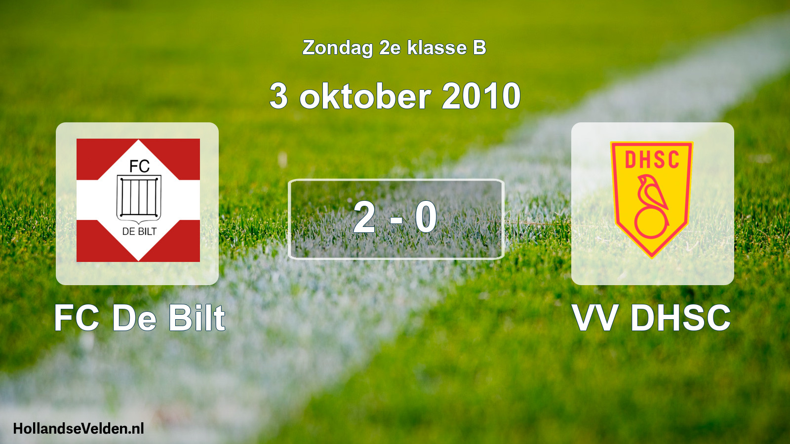 Total number of matches played: FC De Bilt - VV DHSC 2 - 0 (3 October 2010)