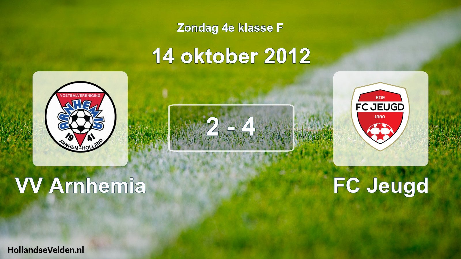 Total number of matches played: VV Arnhemia - FC Jeugd 2 - 4 (14 October 2012)